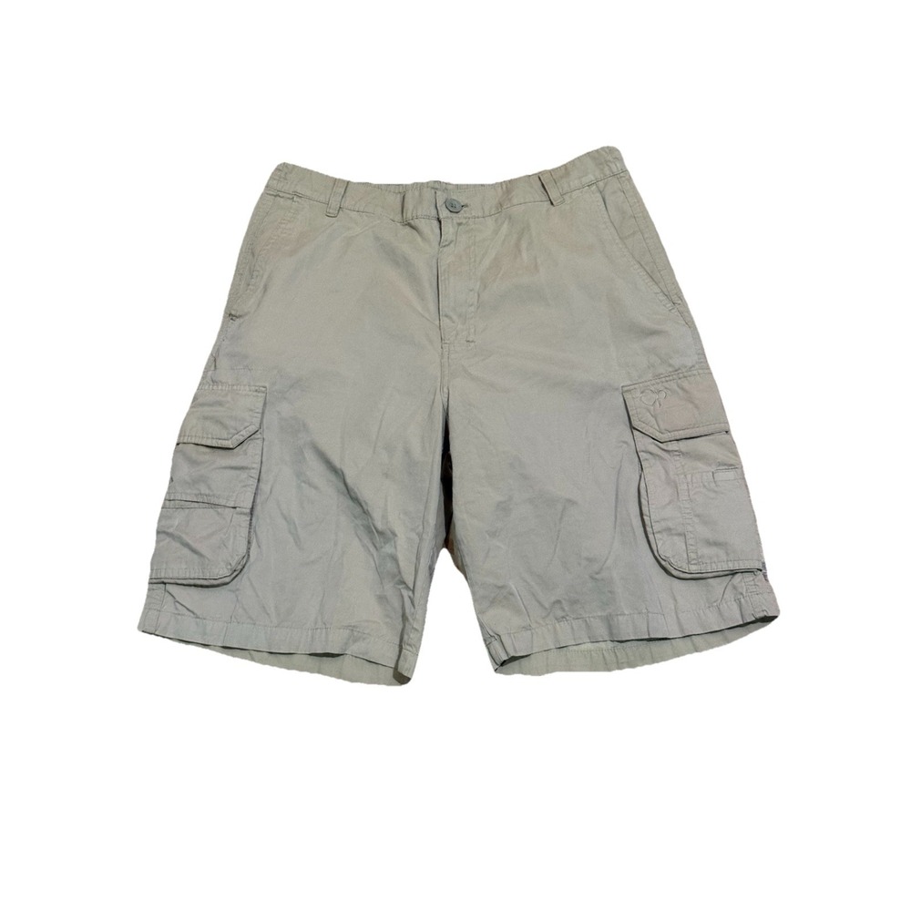 OP Men's Khaki Cargo‎ Shorts w Stretch Waist Hiking Beach Skate Size Med